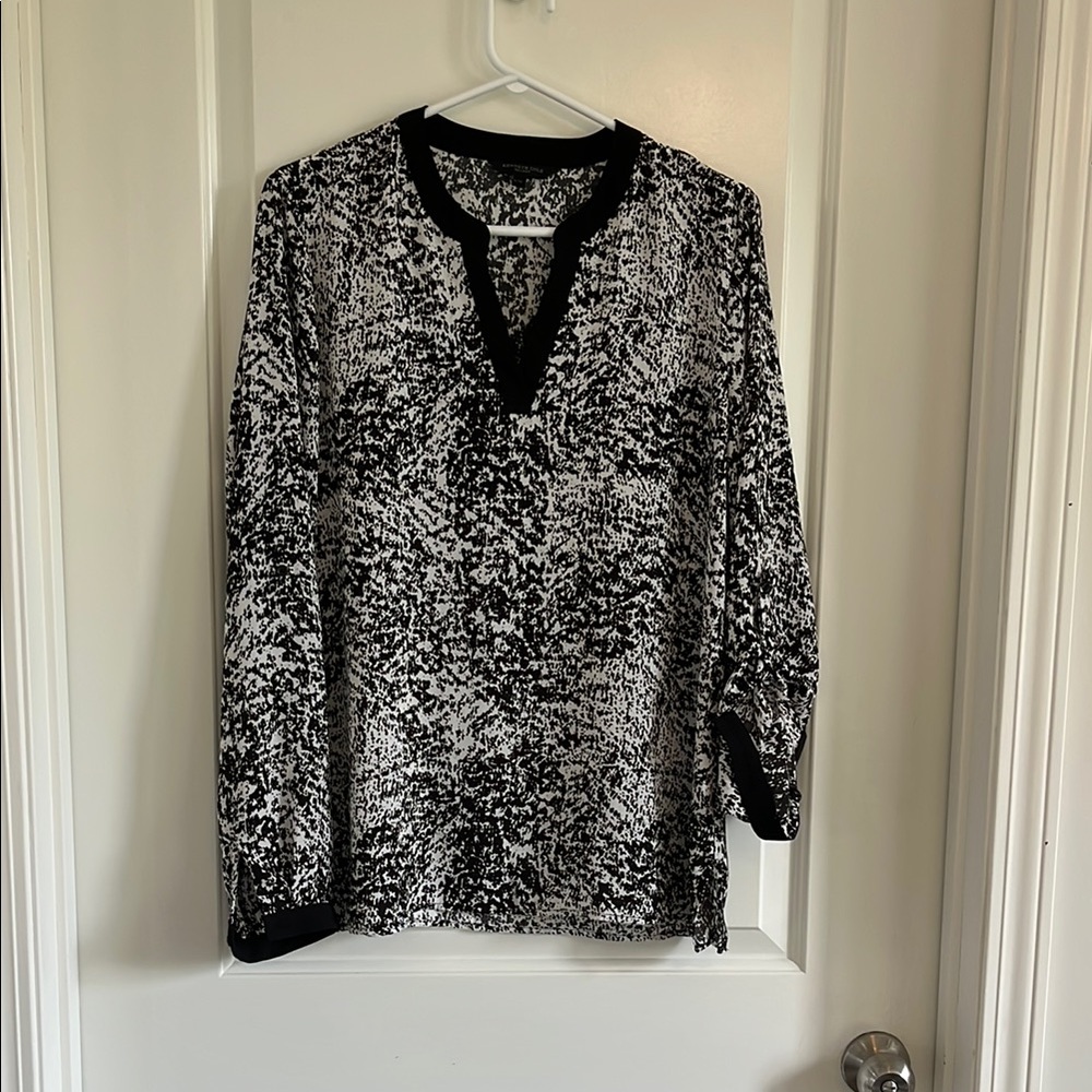 Kenneth Cole sheer print blouse size large